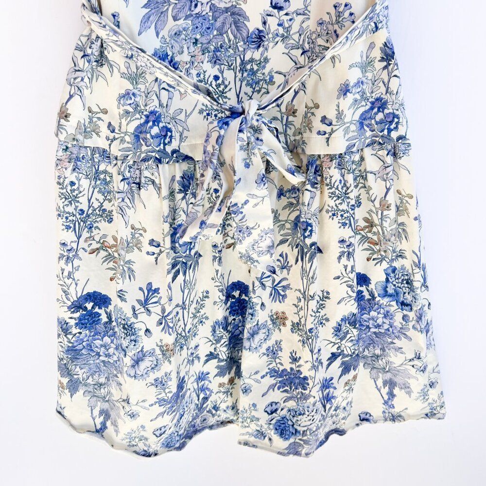 Antonio Melani Jessie Blue Skies White Floral Short Sleeve Drop Waist Dress 14 - Picture 9 of 12